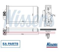 Heat Exchanger, interior heating for CHRYSLER GRAND VOYAGER NISSENS 707293