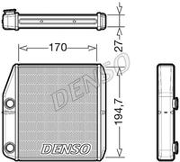 HEAT EXCHANGER INTERIOR HEATING DRR09101 FOR FIAT 312A2/199B6.000 0.9L 2cyl 500L