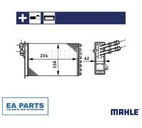 Heat Exchanger, interior heating for VW BEETLE BORA CABRIO GOLF MAHLE AH 72 000S