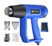 Heat Gun - 2000W - Heavy Duty Professional Hot Air Gun with 2 Temperature Modes 300℃ & 600℃ - Overload Protection - Ideal for Stripping Paints, Soldering Pipes, Shrinking PVC - Includes 3 Nozzles