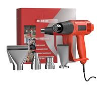 Heat Gun 2000W Hot Air Gun 2m Cable with 4 Nozzles, Multi-Purpose Tool for Home DIY Stripping Paint and Varnish, Curing Glues, Dual Temperature 300℃ / 600℃, Easy to Operate (Red)