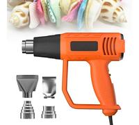 Heat Gun 2000W Hot Air Gun Kit with 4 Nozzles, 300° / 600°C Temperature Settings Power Hot Air Heater Tool for Crafts, Heat Shrink, Paint Stripping, Candle Making - Red