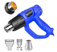 Heat Gun 2000W, Professional Hot Air Gun 60℃- 600℃ Dual Temperature Control and Overload Protection, Double Heating Wire Fast Heating, 3 Nozzles for Paint Stripping Crafts Heat Shrink