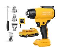 Heat Gun and 3500mAh Battery Charger Set, Cordless Battery Hot Air Gun with 4 Nozzles for Welding, Bending Pipes, Colour Removal