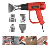 Heat Gun, AUTOFU 2000W Heavy Duty Hot Air Gun Kit 300℃ & 600℃ Dual Temperature Settings with 4 Attachments Nozzles, Overload Protection for Crafts, Shrink Wrapping/Tubing, Paint Removing, Epoxy Resin