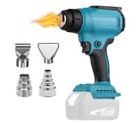 Heat Gun Cordless, 2000W Electric Hot Air Gun 300℃- 550℃ Variable Temperature Contro, Compatible with Makita 18V Battery with 2 Nozzle, for Vinyl wrap Shrink Tubing(No Battery,Tool only)