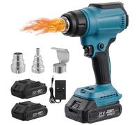 Heat Gun,Cordless Heat Gun,400℃~550℃ Variable Temperature Control with 2-Temp Settings,Fast Heating & Overload Protection,Hot Air Gun with 3 Nozzles,for Crafts, Shrink Wrapping/Tubing,Paint Removing