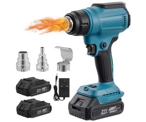 Heat Gun,Cordless Heat Gun,400℃~550℃ Variable Temperature Control with 2-Temp Settings,Fast Heating & Overload Protection,Hot Air Gun with 3 Nozzles,for Crafts, Shrink Wrapping/Tubing,Paint Removing