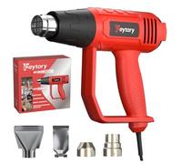 Heat Gun Electric 2000W 220V, Dual-Temperature Settings, 300℃ & 600℃, Hot Air Gun for Paint Stripping, PVC Shrinking, BBQ, Home Improvement, 4 Nozzles, Red