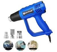 Heat Gun Electric 2000W 220V, Dual-Temperature Settings, 300℃ & 600℃, Hot Air Gun for Paint Stripping, PVC Shrinking, BBQ, Home Improvement, 3 Nozzles, Red