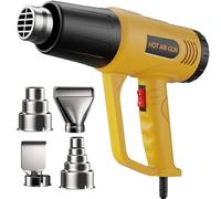 Heat Gun for Vinyl Wrap,Shrink Tubing,Paint,Epoxy Resin,Candle Making,Adjustable Temperature (Yellow, Two-Gear Button Temperature Control)