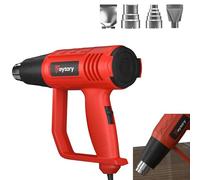Heat Gun, Handheld Hot Air GunMax 600°C with 2-Temp Settings Embossing Heat Tool Electrical Heat Tool for DIY Shrink Wrapping Plastic Fabric, 4 Nozzle Red