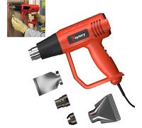 Heat Gun, Handheld Hot Air GunMax 600°C with 2-Temp Settings Embossing Heat Tool Electrical Heat Tool for DIY Shrink Wrapping Plastic Fabric, 4 Nozzle Orange