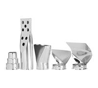 Heat Gun Nozzle Set, Universal Stainless Steel Attachments Precise Hot Air Heating for DIY Repair 32mm Flat Curved Reflector 5PCS