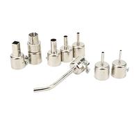 Heat Gun Nozzles Kit, Robust Hot Air Gun Tips Curved Angle Stable 8Pcs for Desoldering Station