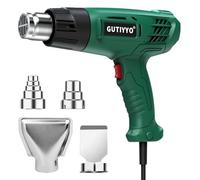 Heat Gun, Professional Hot Air Gun Kit Dual Temperature Settings 300℃~500℃ and Overload Protection, Safe and Reliable, Suitable for DIY and Professional Use of Hot Air Gun (4 Nozzles) Green