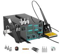 Heat Gun Soldering Iron 2-in-1 Kit, 600W Anti-Static Desoldering Station with LED Display, Portable Handheld Design for SMD Soldering and Desoldering