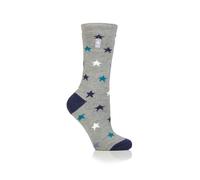 HEAT HOLDERS 1 Pair Ladies Lite Patterned Socks 1.6 TOG (UK, Numeric, 4, 8, Regular, Regular, Innsbruck Grey)