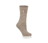 HEAT HOLDERS 1 Pair Ladies Original Corbett Twist Socks uk 4-8 (UK, Numeric, 4, 8, Regular, Regular, Corbett Taupe/Shortbread Cream)