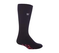 HEAT HOLDERS 1 Pair Mens GENUINE Thermal Slipper Socks 12-14 uk 46-50 Eur BIGFOOT Black with Red Pads