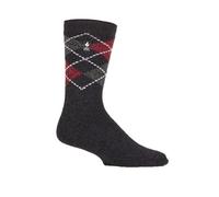 HEAT HOLDERS 1 Pair Mens Lite Patterned Socks TOG 1.6 UK Size 6-11, EUR 39-45 (Lyon Charcoal)