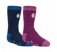 Heat Holders 2 Pack Kids Harry Potter Socks with Grips, Thermal Non Slip Slipper Socks - 9-12 UK - HP Mix