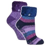 HEAT HOLDERS 2 Pack Ladies Bed Socks | Womens Cosy Lounge and Warm Winter Fleece Sleep Socks