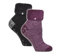 HEAT HOLDERS 2 Pack Ladies Bed Socks | Womens Cosy Lounge and Warm Winter Fleece Sleep Socks