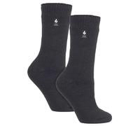 HEAT HOLDERS 2 Pack Ladies Thermal Socks Warm Winter Socks for Womens | Ladies Original Socks (4-8, Charcoal)