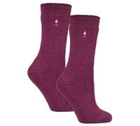 Heat Holders 2 Pack Ladies Original Thermal Moisture Wicking Socks - 4-8 UK - Deep Fuchsia