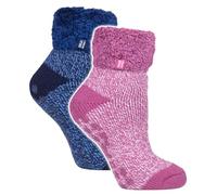 HEAT HOLDERS 2 Pack Ladies Women's Bed Socks Cosy Lounge Warm Winter Fleece Sleep Socks(4-8, HHL15 / HHL16)