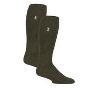 Heat Holders 2 Pack Mens Extra Long Knee High Ski Socks - 6-11 UK - Forest Green