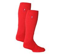 Heat Holders 2 Pack Mens Extra Long Knee High Ski Socks - Red Cotton - Size UK 6-11