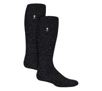 HEAT HOLDERS 2 Pack Mens Knee High Thermal Socks Warm Thermal Cosy Long Socks for Winter (6-11, Charcoal)