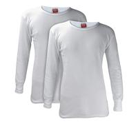 Heat Holders 2 Pack Mens Long Sleeve Thermal Top for Winter - White Cotton - Size Large