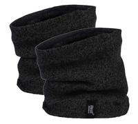 HEAT HOLDERS 2 Pack Mens Neck Warmer Fleece Lining Insulated Neck Gaitar for Winter (One Size, Black)