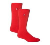 HEAT HOLDERS 2 Pack Mens Thermal Socks Winter Warm Original Socks | Thick Fleece Insulated Socks (12-14, Red)