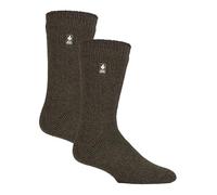 HEAT HOLDERS 2 Pack Mens Thermal Socks Winter Warm Original Socks | Thick Fleece Insulated Socks (12-14, Forest Green)