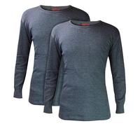 HEAT HOLDERS - 2 Pack Mens Winter Thermal Underwear Long Sleeve Top | Soft Warm Cotton Rich Top (XXL, Charcoal)
