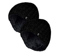 HEAT HOLDERS 2 Pack Winter Beanie Hat Insulated Fleece Lined Ribbed Hat | Thermal Warm Hat (One Size, Black)