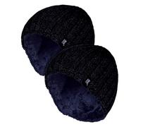HEAT HOLDERS 2 Pack Winter Beanie Hat Insulated Fleece Lined Ribbed Hat | Thermal Warm Hat (One Size, Navy)