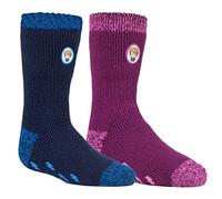 HEAT HOLDERS 2 Pair Multipack Kids Harry Potter Socks with Grips Boys & Girls Thermal Thick Non Slip Slipper Socks (9-12, HP Mix)