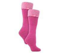 HEAT HOLDERS 2 Pairs Ladies Wellington Boot Socks Thick Long Knee High Thermal Socks (4-8, Mulberry Pink)