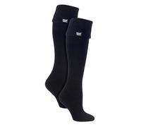 HEAT HOLDERS 2 Pairs Ladies Wellington Boot Socks Thick Long Knee High Thermal Wool Socks (4-8, Black)