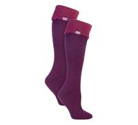 HEAT HOLDERS 2 Pairs Ladies Wellington Boot Socks Thick Long Knee High Thermal Wool Socks (4-8, Deep Fuchsia)