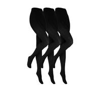 Heat Holders 3 Pack Ladies Opaque Fleece Lined Thermal Tights for Winter - L - Black