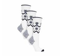 Heat Holders 3 Pack Ladies Patterned Lightweight Thin 2.3 TOG Thermal Knee High Ski Socks - 4-8 UK - Cream Fairisle