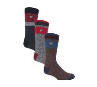 Heat Holders 3 Pack Mens Insulated Thermal Socks for Winter - 6-11 UK - Black / Grey
