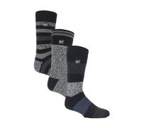 Heat Holders 3 Pack Mens Insulated Thermal Socks for Winter - 6-11 UK - Block Stripe