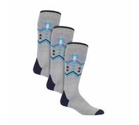 Heat Holders 3 Pack Mens Patterned Lightweight Thin 2.3 TOG Thermal Knee High Ski Socks - 6-11 UK - Grey Fairisle